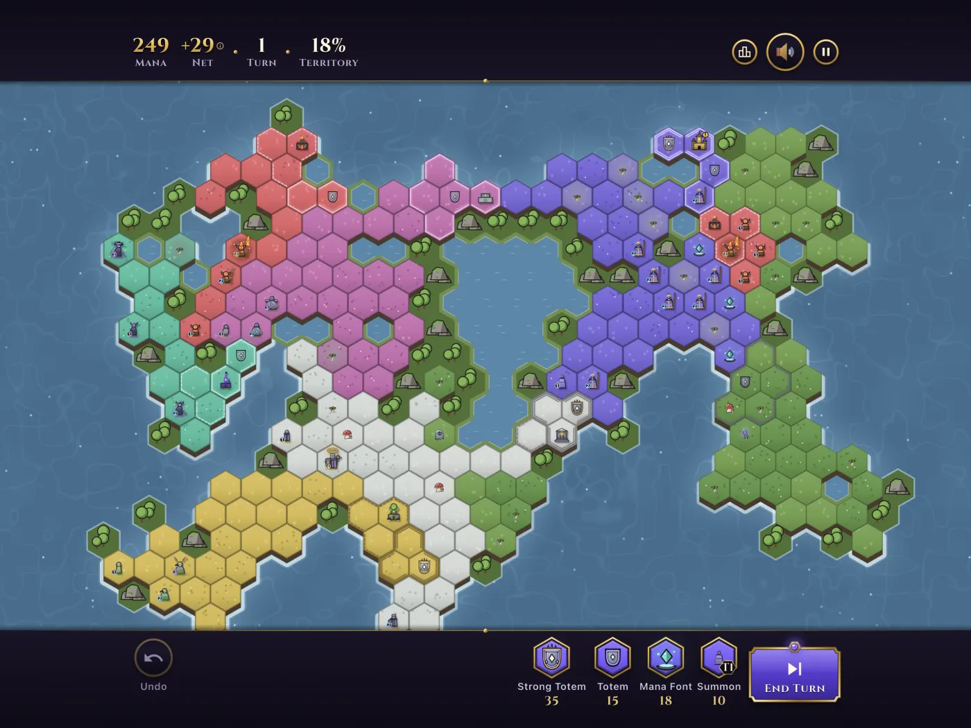 Six factions holding six realms on one board
