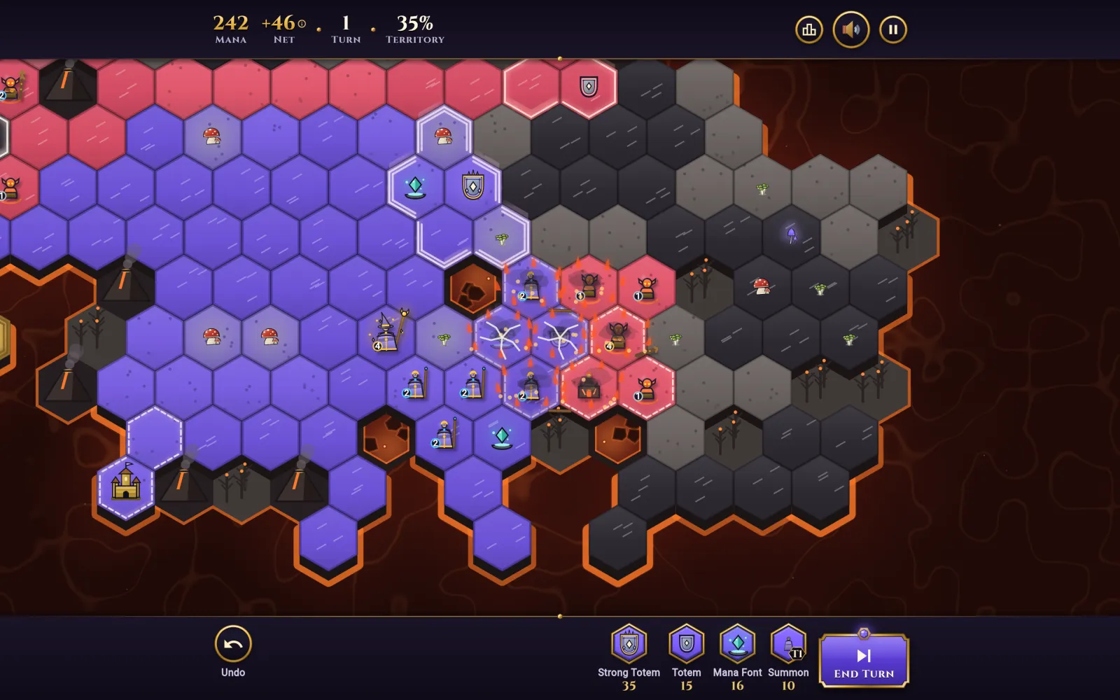 A fireball landing on a knot of rival wizards, in a desktop browser