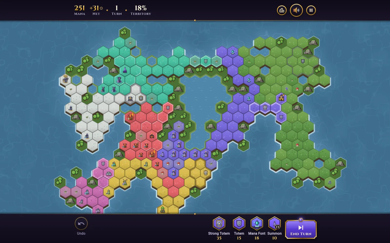 Six factions holding six realms on one board